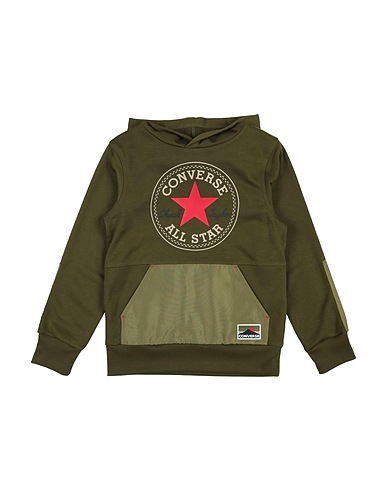 CONVERSE Felpa GEARED UP BLOCKED FT MIX PO
 Verde militare 100% Poliacrilico riciclato