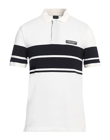 ARMANI EXCHANGE Polo shirt White 100% Cotton, Polyester, Elastane