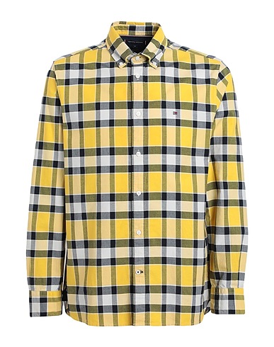 TOMMY HILFIGER Checked shirt Yellow 100% Cotton