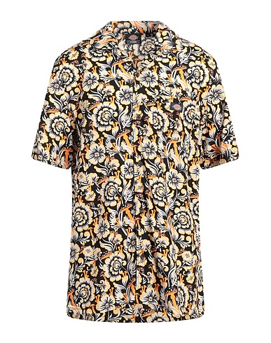 DICKIES 柄入りシャツ ブラック レーヨン 100%
