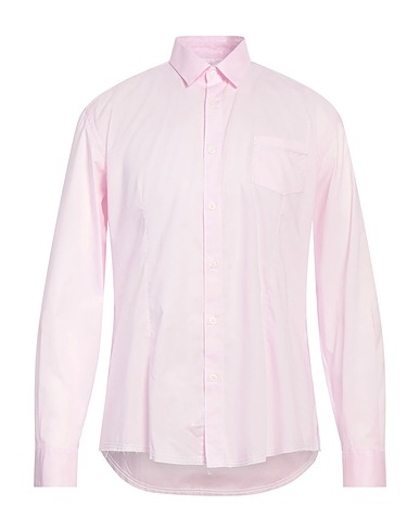 GREY DANIELE ALESSANDRINI Solid color shirt Light pink 97% Cotton, 3% Elastane