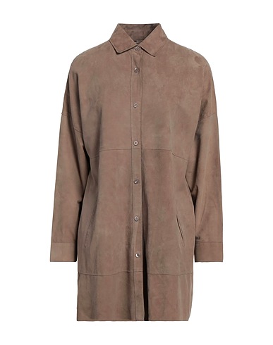 THE JACK AND JACKIE LEATHERS Solid colour shirts & blouses Khaki Leather