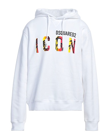 DSQUARED2 Felpa Bianco 100% Cotone, Elastan