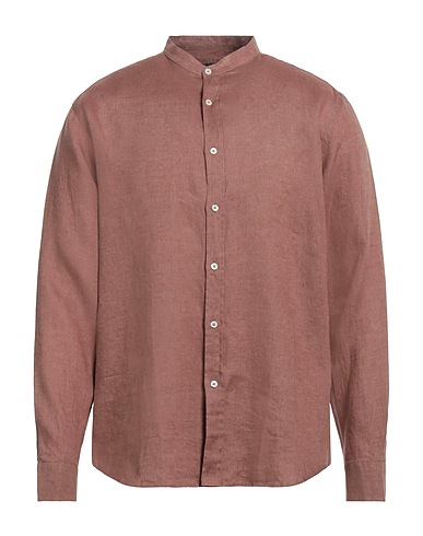 LIU •JO MAN Linen shirt Brown 100% Linen