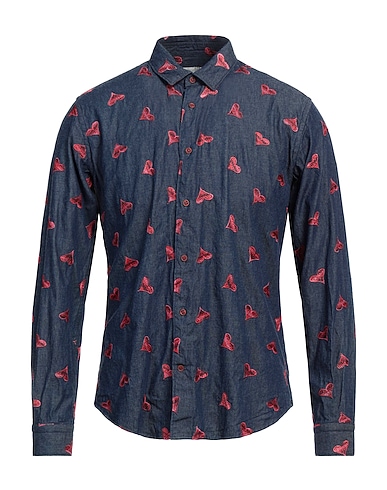 POGGIANTI Denim shirt Blue 100% Cotton