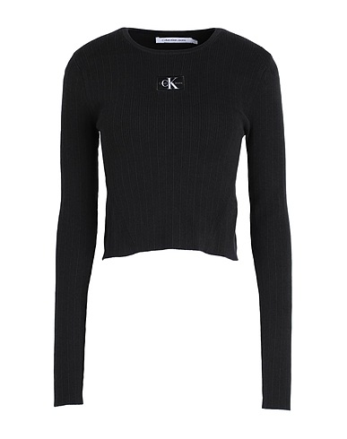 CALVIN KLEIN JEANS Pullover Nero 80% Cotone, 17% Poliammide, 3% Elastan