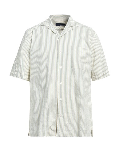 LARDINI Striped shirt Ivory 100% Cotton