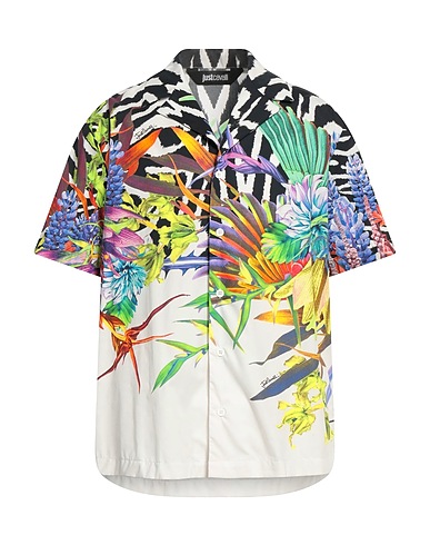 JUST CAVALLI Patterned shirt White 100% Cotton