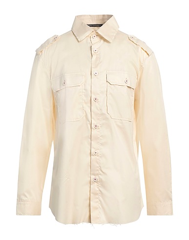 DANIELE ALESSANDRINI Patterned shirt Cream 100% Cotton