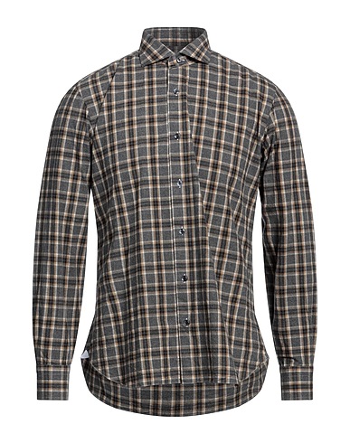 DANDYLIFE by BARBA Checked shirt Grey 100% Cotton