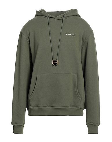 BUSCEMI Hooded sweatshirt Green 100% Cotton, Elastane