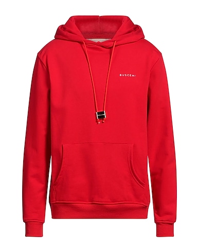 BUSCEMI Hooded sweatshirt Red 100% Cotton, Elastane
