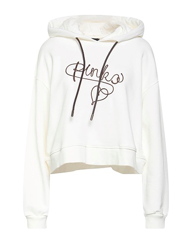 PINKO Hooded sweatshirt White 100% Cotton, Elastane, Polyester