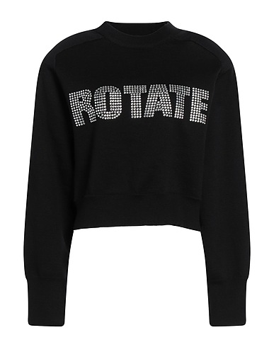 ROTATE BIRGER CHRISTENSEN Sweatshirt Black 95% Organic cotton, 5% Cashmere