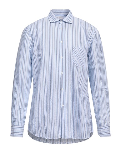 AGLINI Camicia a righe Celeste 100% Cotone