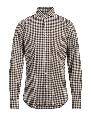 DANDYLIFE by BARBA Napoli Camisa de cuadros Café 100% Algodón