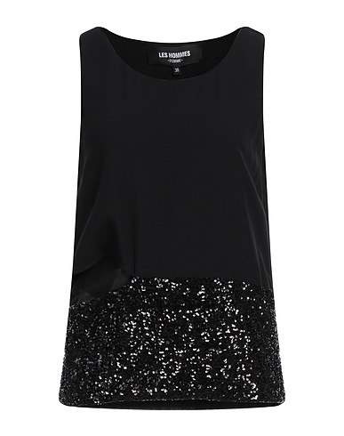 LES HOMMES - FEMME Top Black 100% Polyester