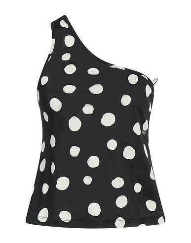 PINKO One-shoulder top Black 100% Viscose