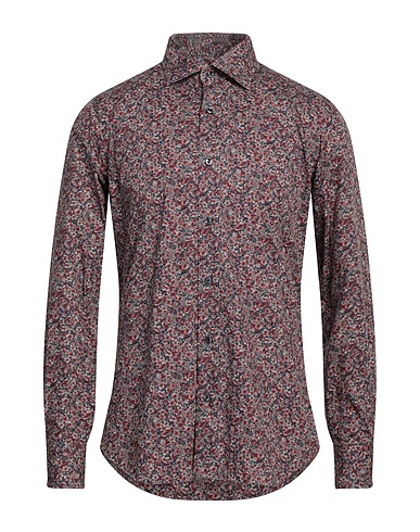 BARBA Napoli Patterned shirt Burgundy 100% Cotton