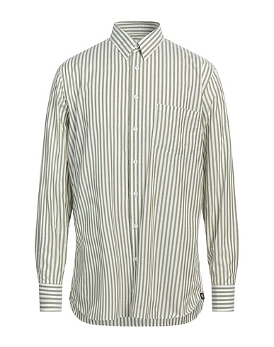 LARDINI Camicia a righe Verde militare 100% Cotone
