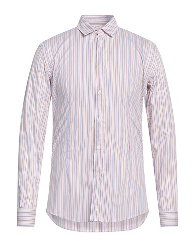 GREY DANIELE ALESSANDRINI Striped shirt 75% Cotton, 22% Nylon, 3% Elastane