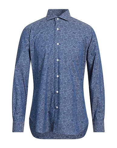 BARBA Napoli Patterned shirt Navy blue 100% Cotton