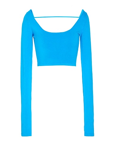 8 by YOOX Top VISCOSE BLEND KNIT CROP TOP
 Azure 92% Viscose, 6% Polyamide, 2% Elastane