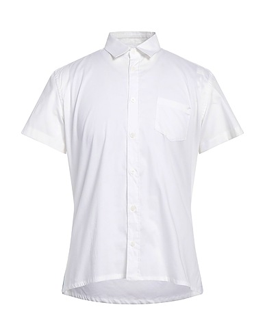 GREY DANIELE ALESSANDRINI Solid color shirt White 97% Cotton, 3% Elastane