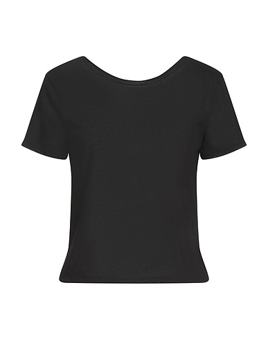 LILI SIDONIO by MOLLY BRACKEN Basic T-Shirt Black 95% Viscose, 5% Elastane