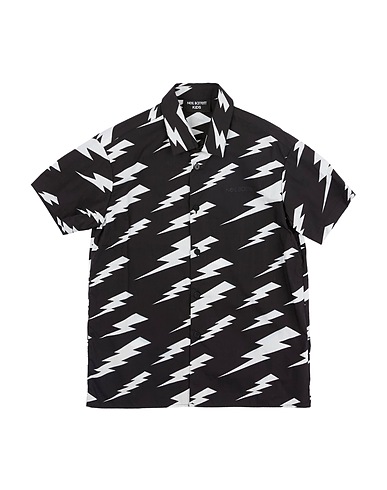 NEIL BARRETT Patterned shirt Black 100% Cotton