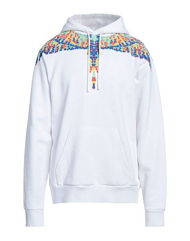 MARCELO BURLON Hooded track jacket  White 100% Organic cotton, Elastane