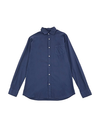 HARTFORD Solid colour shirt Slate blue 100% Cotton