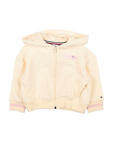 TOMMY HILFIGER Hooded track jacket  Pastel yellow 70% Cotton, 30% Polyester, Elastane