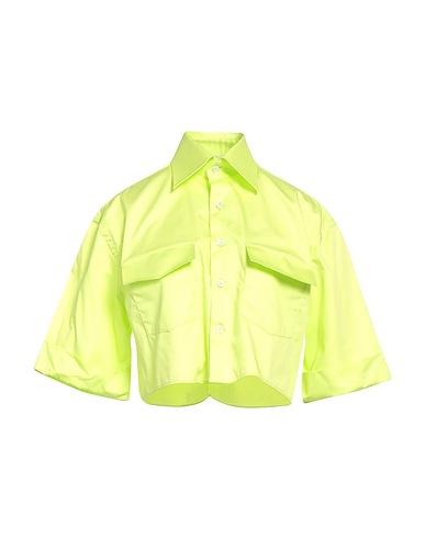 WOERA Solid colour shirts & blouses Lime green 100% Cotton