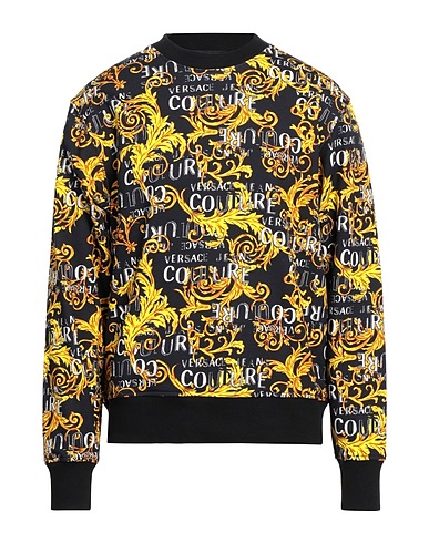 VERSACE JEANS COUTURE Felpa Nero 100% Cotone, Elastan