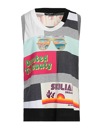 DOLCE&GABBANA Tank top Charcoal 100% Cotton