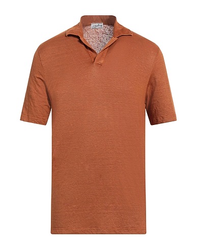 S. MORITZ Polo shirt Tan 97% Linen, 3% Elastane