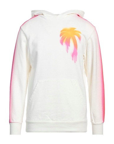 PALM ANGELS Hooded track jacket  Ivory 100% Cotton, Polyester