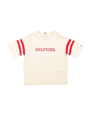 TOMMY HILFIGER T-shirt Panna 100% Cotone