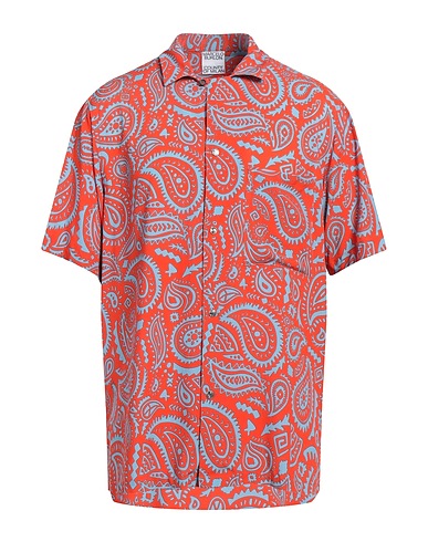 MARCELO BURLON Hemd mit Muster Tomatenrot 100% Viskose, Horn