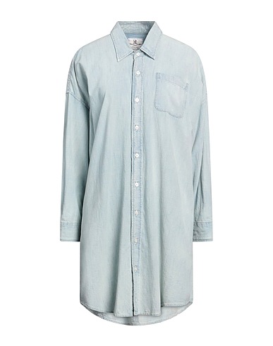 DENIMIST Midi dress Light blue 100% Cotton