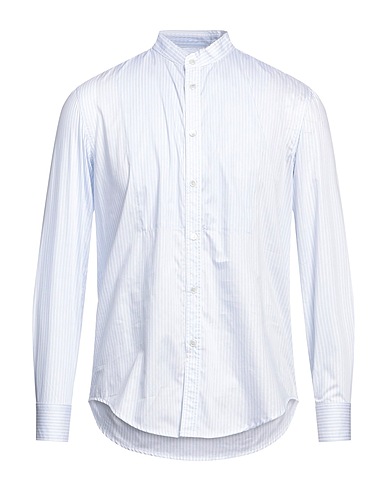 GRIFONI Striped shirt Sky blue 100% Cotton