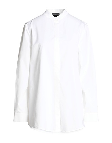 EMPORIO ARMANI Solid colour shirts & blouses White 100% Cotton