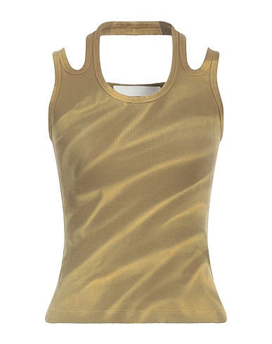 DION LEE Vest Khaki 94% Cotton, 6% Elastane