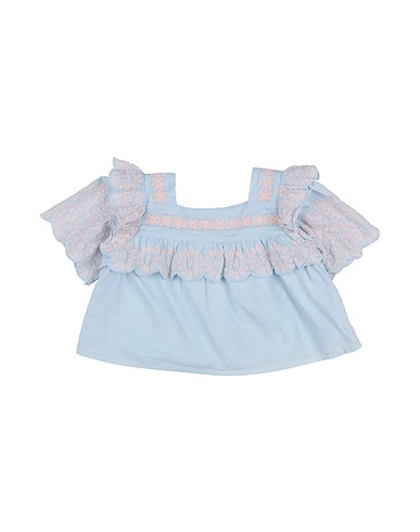 STELLA McCARTNEY KIDS Top Sky blue 100% Cotton, Polyester