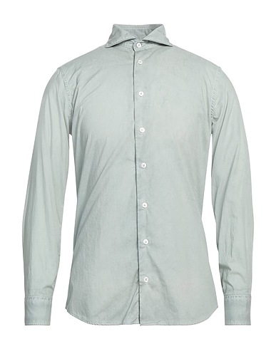 LARDINI Solid colour shirt Sage green 100% Cotton