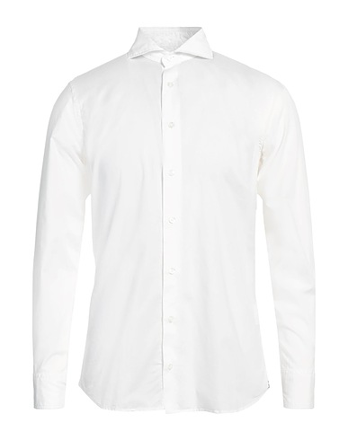 LARDINI Solid colour shirt White 100% Cotton