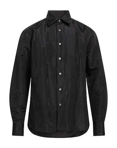 DUNHILL Solid colour shirt Black 100% Silk