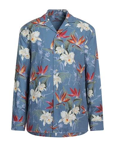 HARMONT & BLAINE Patterned shirt Slate blue 100% Cotton