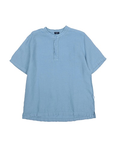 IL GUFO Solid colour shirt Light blue 100% Linen